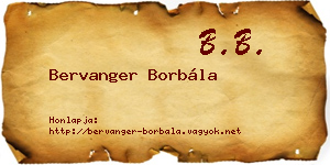 Bervanger Borbála névjegykártya